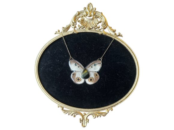 Owl butterfly tigers eye cabochon